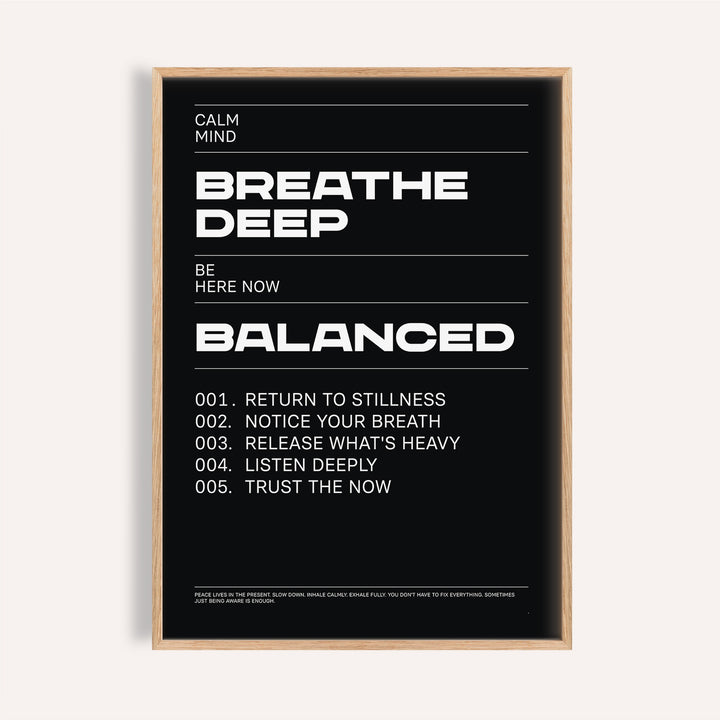 Framed Phrases for Wall Art with white typographic motivational text on black background
