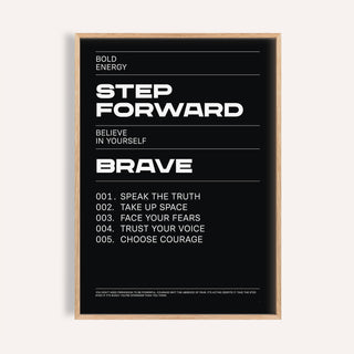 Framed Positive Affirmation Prints with bold white text on black background in a minimalist style