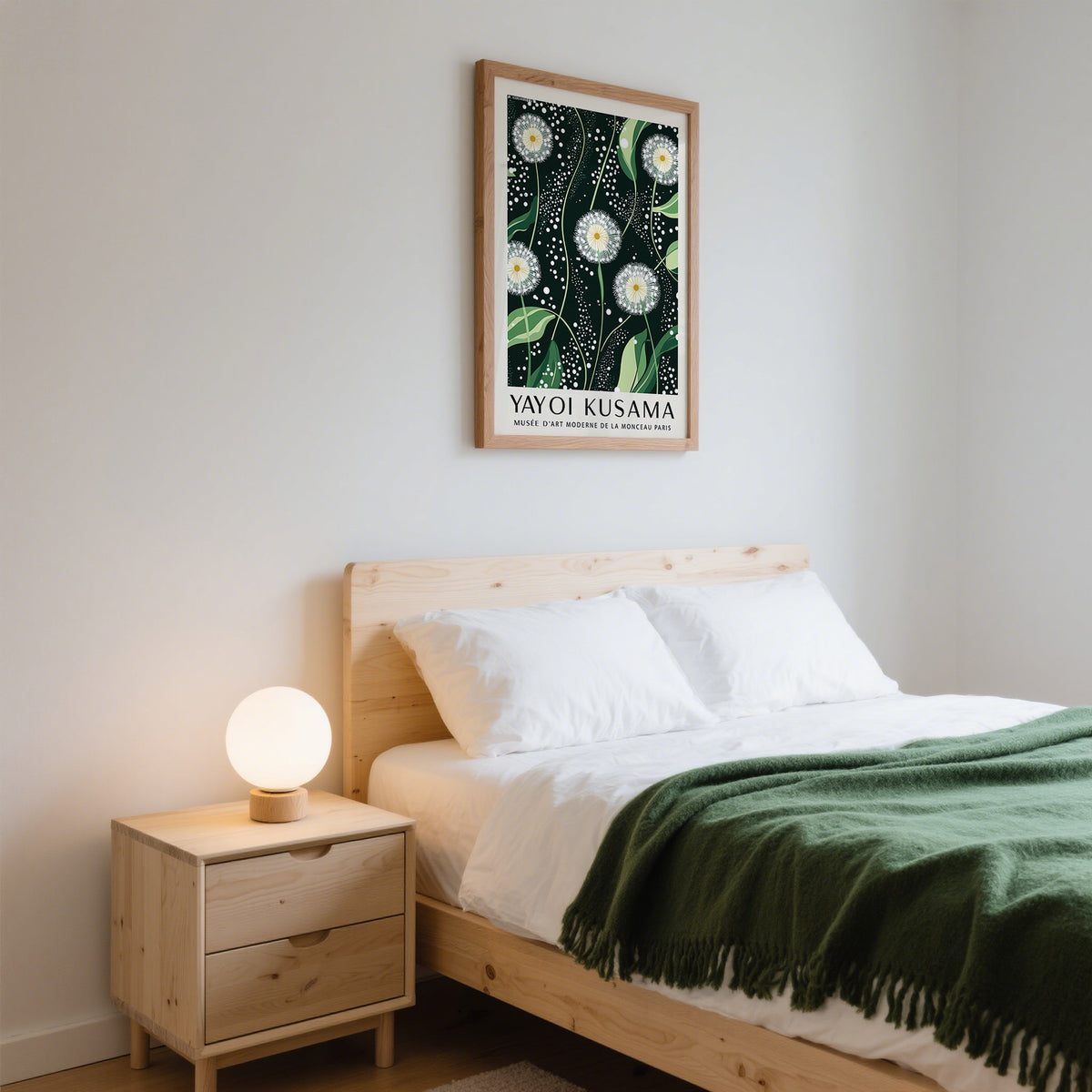 Contemporary botanical dark green wall art perfect for bedrooms