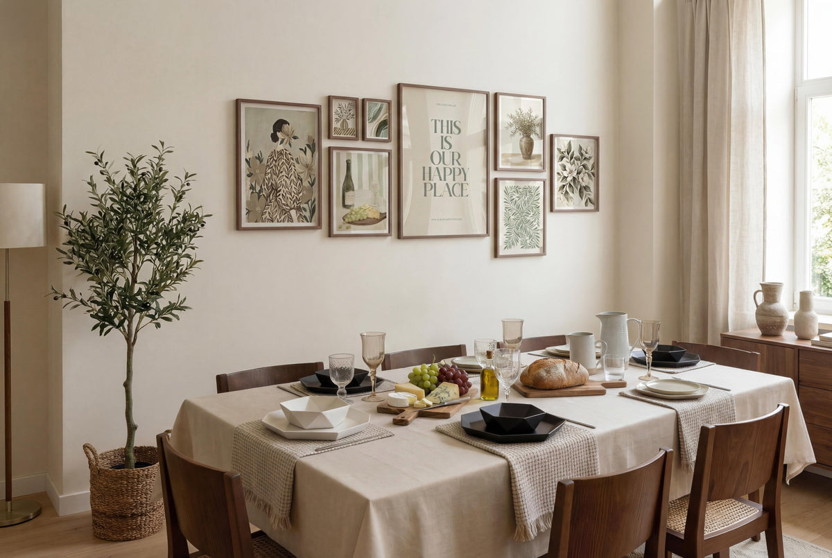 Gallery wall planner and print sets