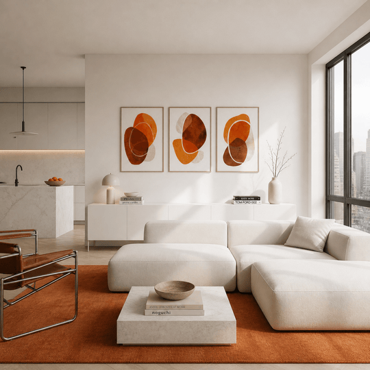 Conjunto Abstracto Naranja Quemado