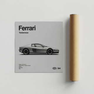 Black 1980s Supercar Poster shown in den art print setting