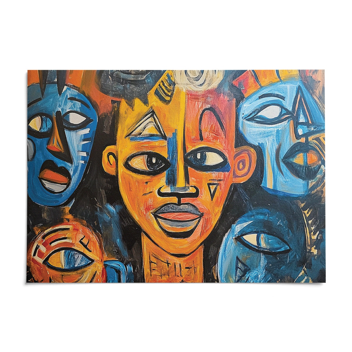 Abstract African Wall Art, shown as an unframed paper print on a plain white background