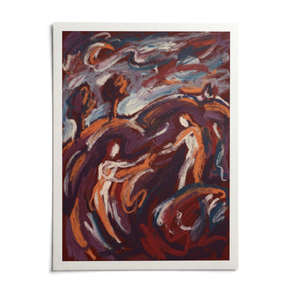 Abstract Couple Art Print, shown as an unframed paper print on a plain white background