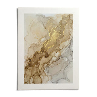 Abstract Gold Art Print, shown as an unframed paper print on a plain white background