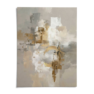 Abstract Gold Wall Art, shown as an unframed paper print on a plain white background