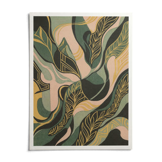 Abstract Leaf Art Print, shown as an unframed paper print on a plain white background
