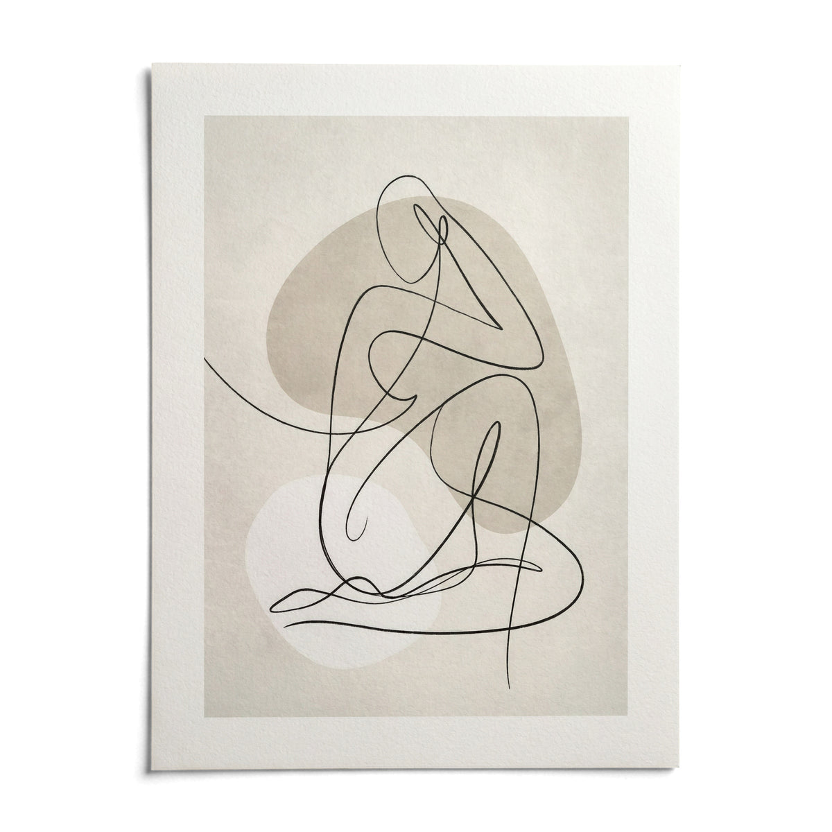 Abstract Line Art Poster, shown as an unframed paper print on a plain white background