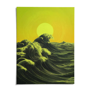 Abstract Ocean Art Print, shown as an unframed paper print on a plain white background