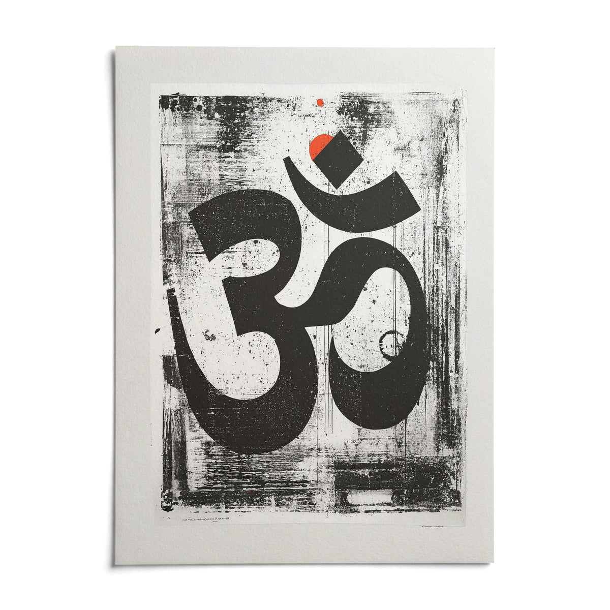 Abstract Om Art Print, shown as an unframed paper print on a plain white background