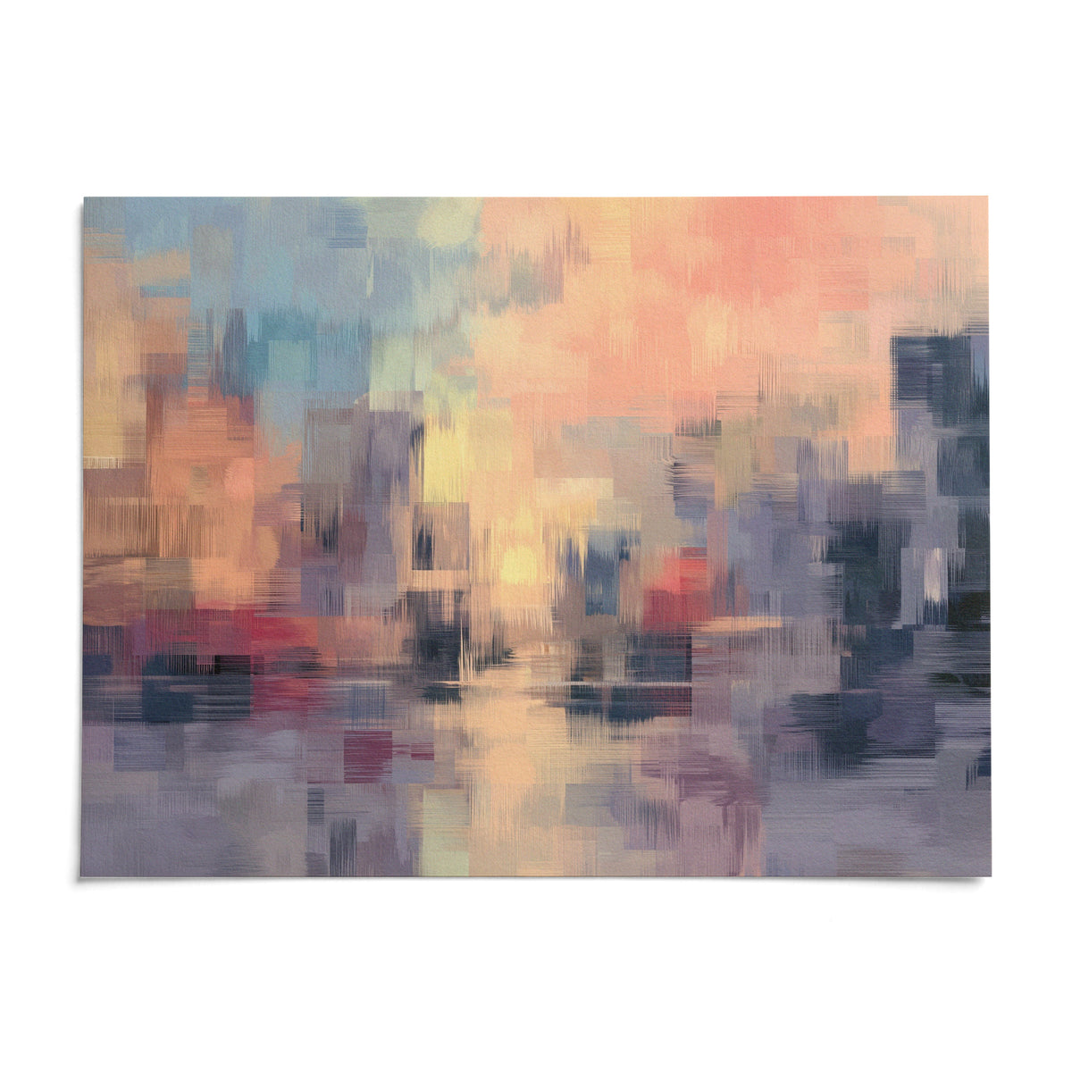 Abstract Sunset Art Print, shown as an unframed paper print on a plain white background