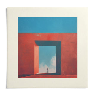 Abstract Surrealism Art, shown as an unframed paper print on a plain white background