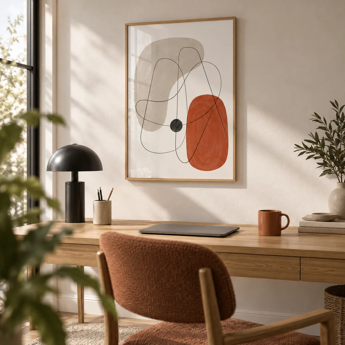 Abstract Wall Poster, framed on the wall of a quiet home office