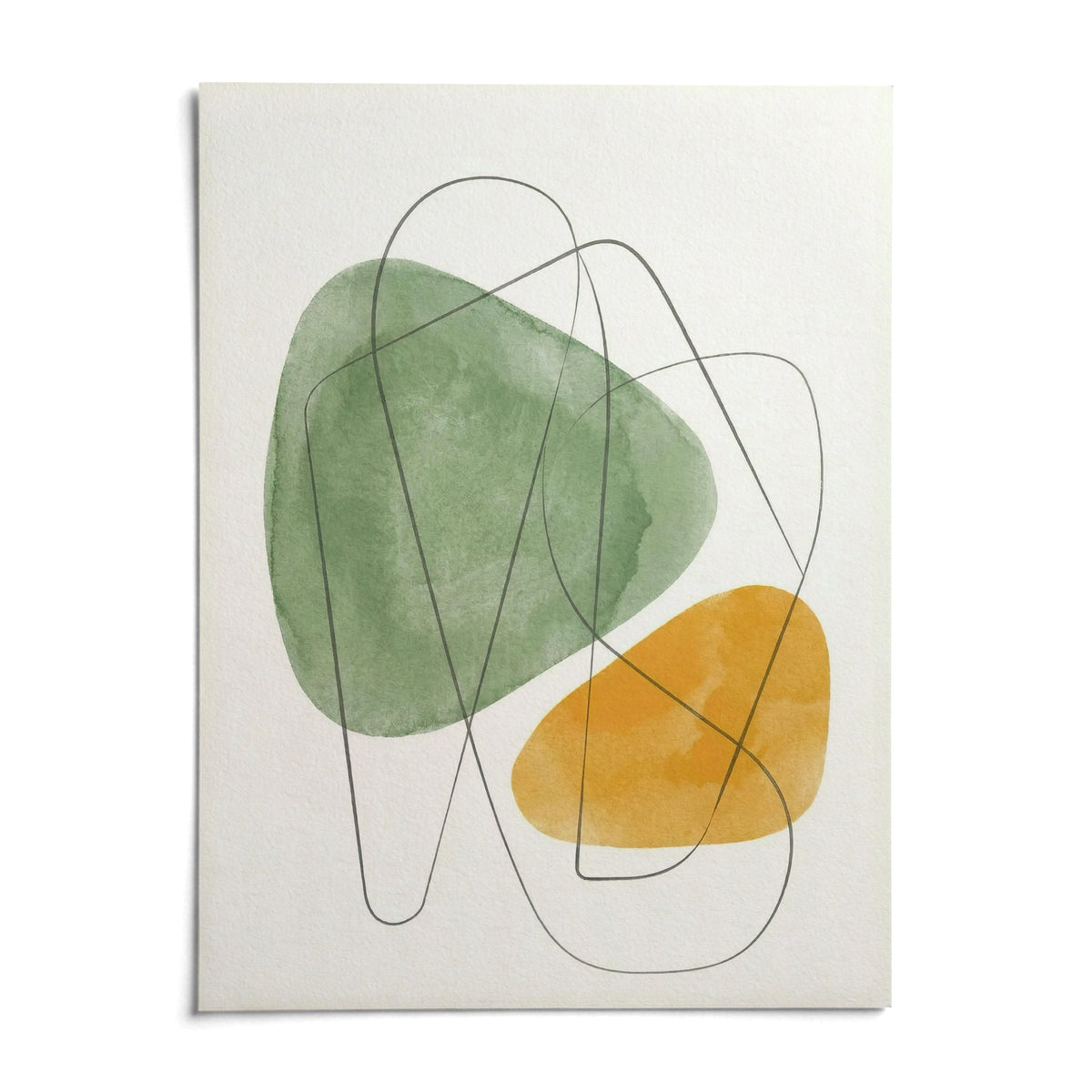 Abstract Watercolor Art, shown as an unframed paper print on a plain white background