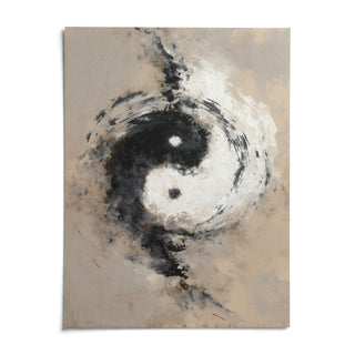 Abstract Yin Yang Art, shown as an unframed paper print on a plain white background