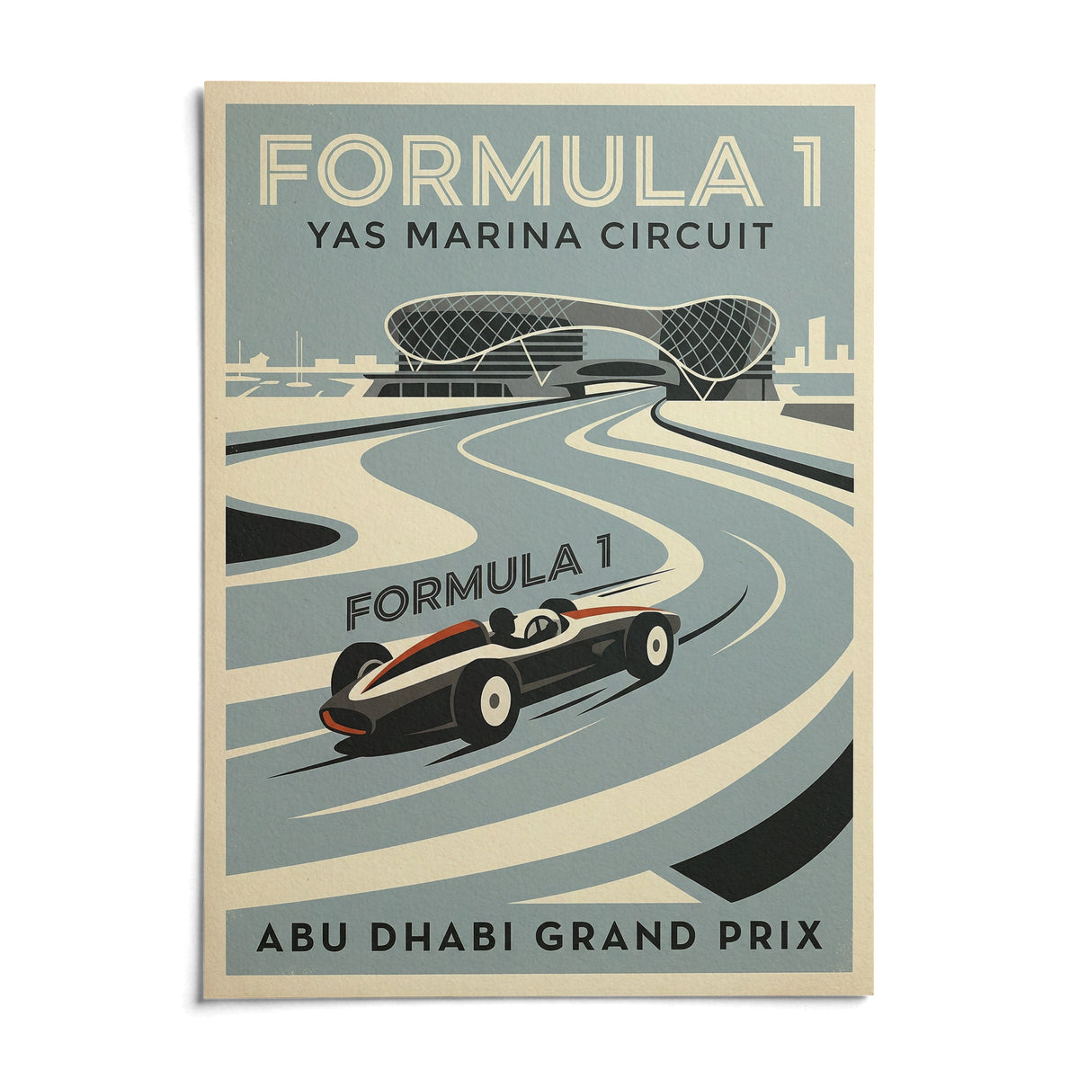 Abu Dhabi Race Circuit Poster, shown as an unframed paper print on a plain white background