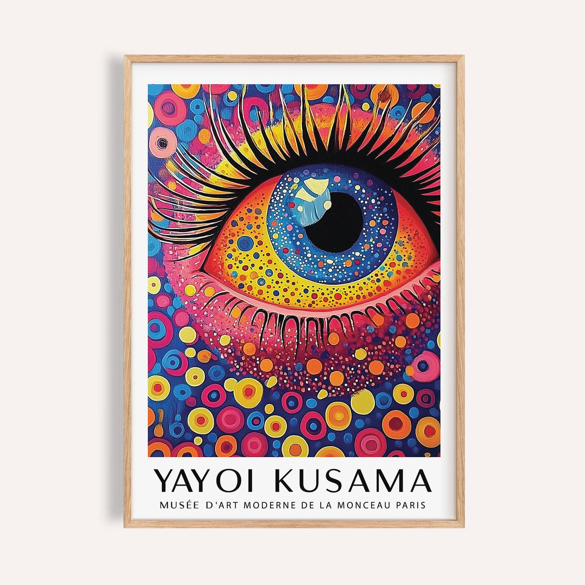 Close-up eye design in Pop Art Prints format with modern energy.