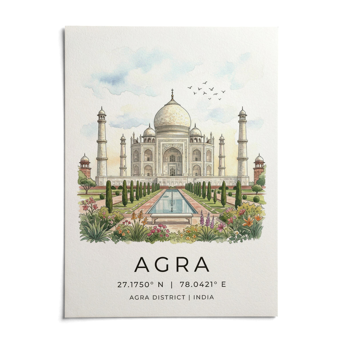 Agra Historical Poster, shown as an unframed paper print on a plain white background