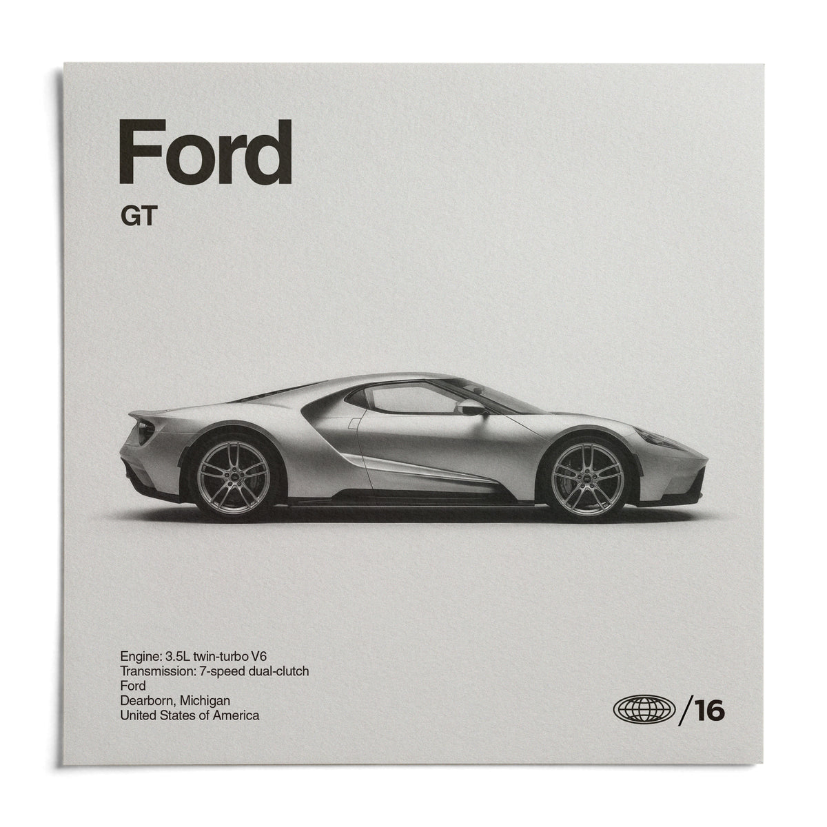 American Supercar Wall Art, shown as an unframed paper print on a plain white background