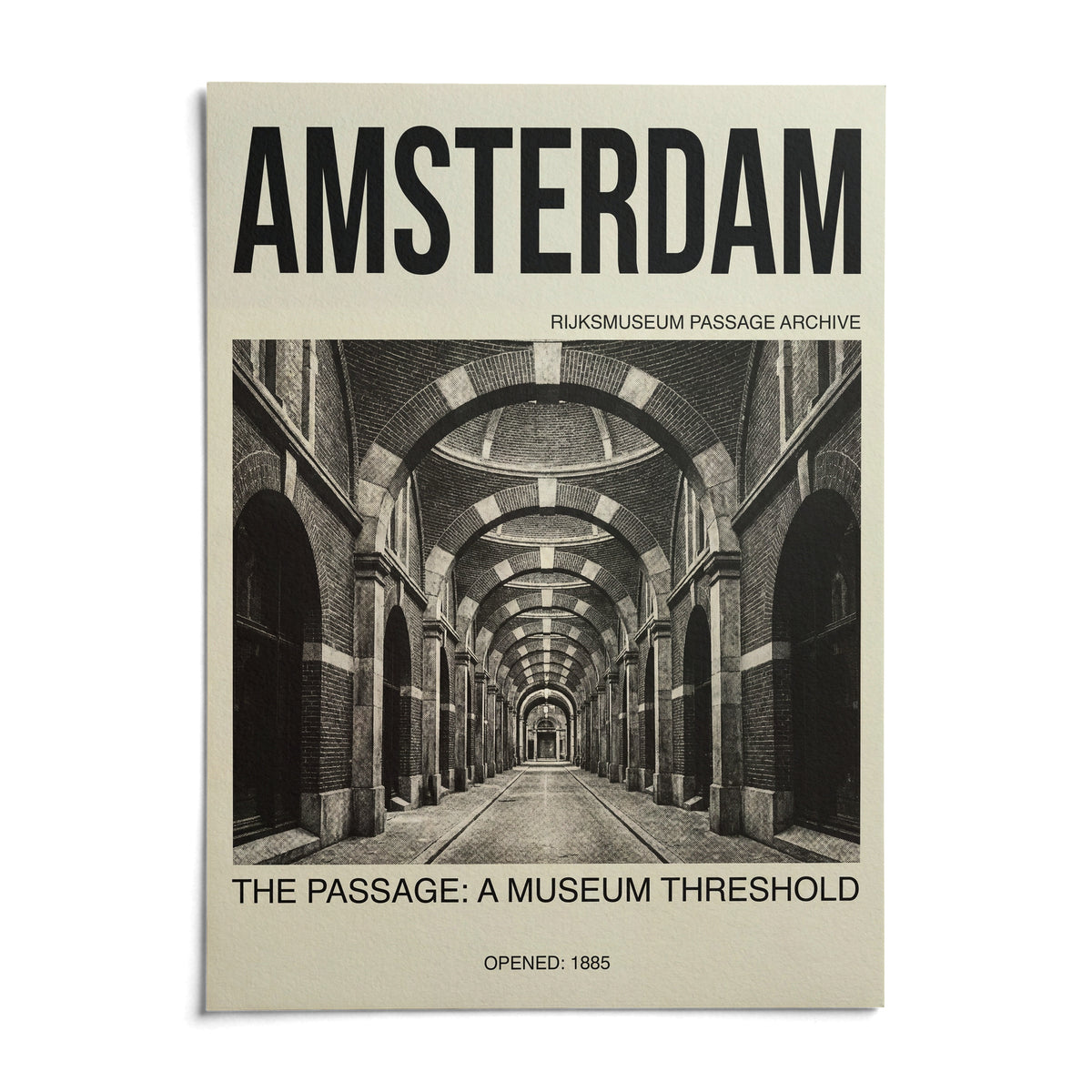 Amsterdam Passage Wall Art, shown as an unframed paper print on a plain white background