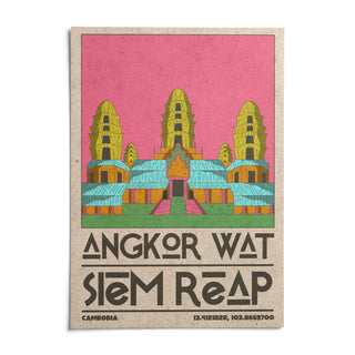 Angkor Wat Art, shown as an unframed paper print on a plain white background