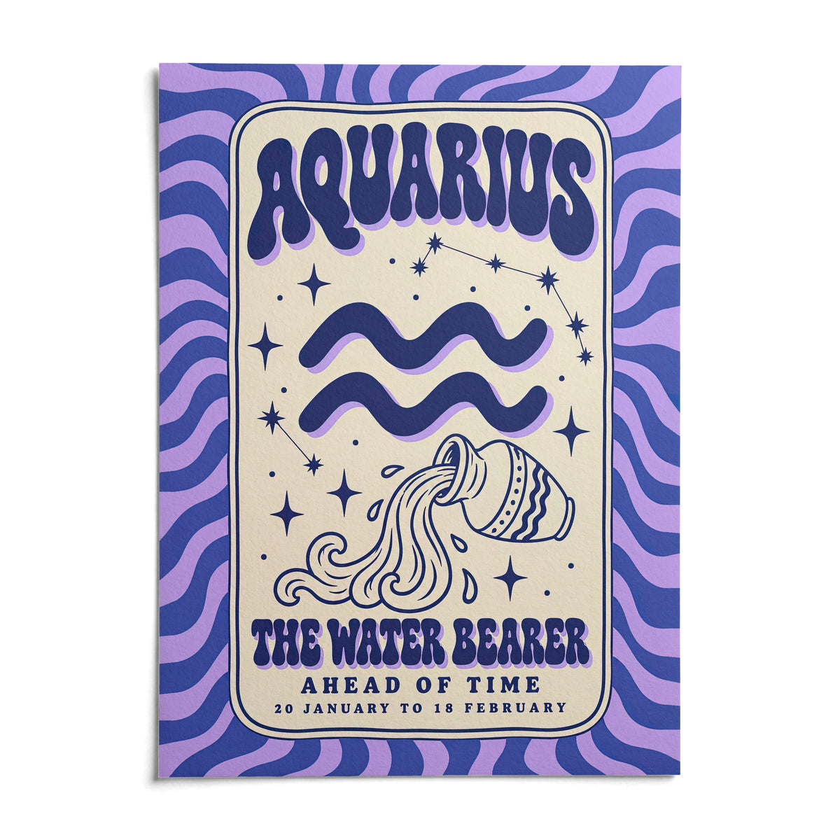 Aquarius Print, shown as an unframed paper print on a plain white background