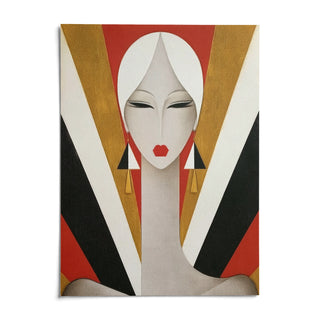 Art Deco Woman Portrait Print, shown as an unframed paper print on a plain white background