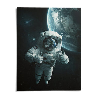 Astronaut Wall Art, shown as an unframed paper print on a plain white background