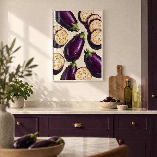 Kunstdruck „Auberginen“