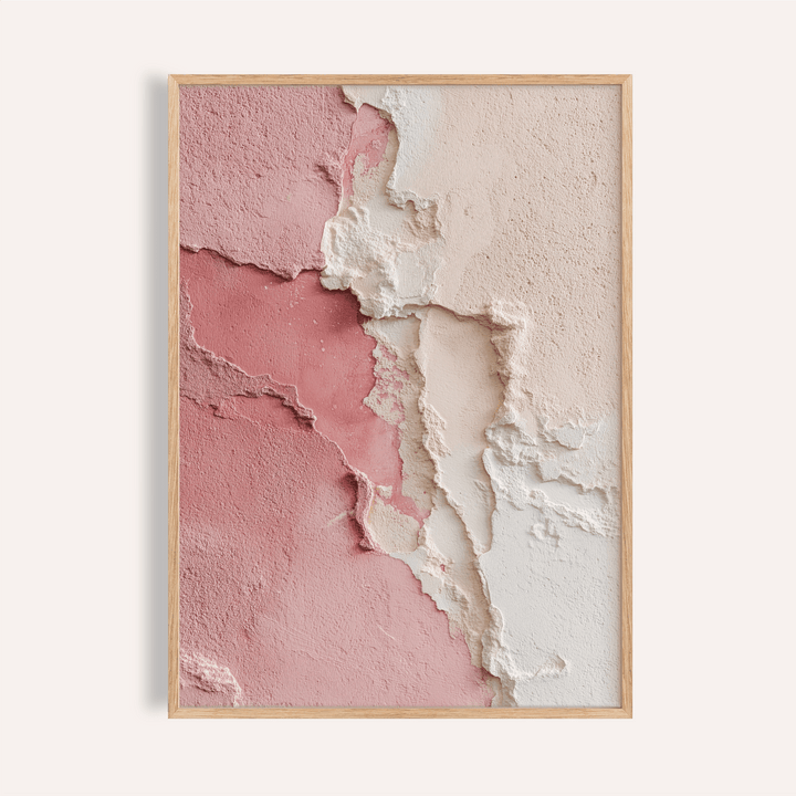 Pink Wabi Sabi Poster with Pink and Beige for living room wall art