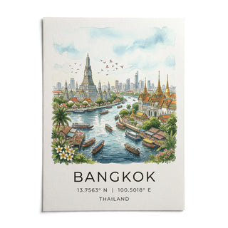 Bangkok City Art Print, shown as an unframed paper print on a plain white background