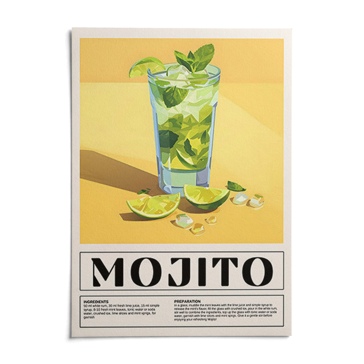 Bar Decor for Home, shown as an unframed paper print on a plain white background