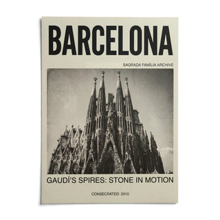 Barcelona Architecture Poster, shown as an unframed paper print on a plain white background