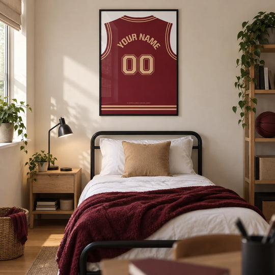 Custom Basketball Jersey – Maroon with Tan Number