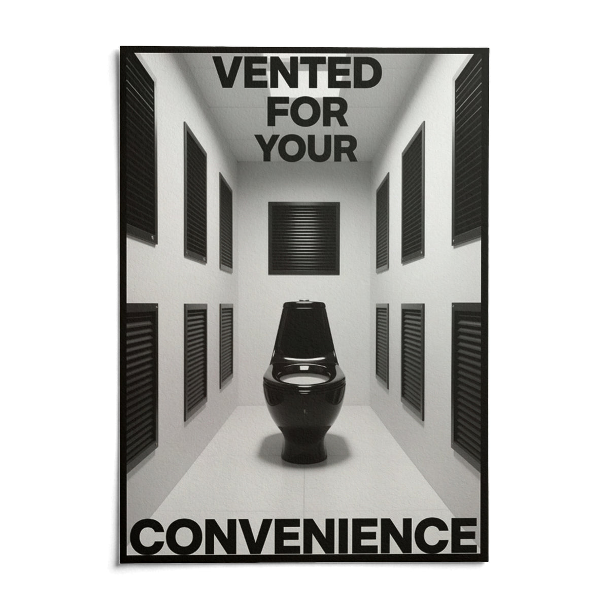 Bathroom Funny Print, shown as an unframed paper print on a plain white background