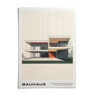 Bauhaus Architecture Poster, shown as an unframed paper print on a plain white background