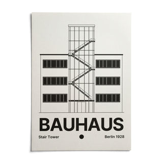 Bauhaus Staircase Print, shown as an unframed paper print on a plain white background