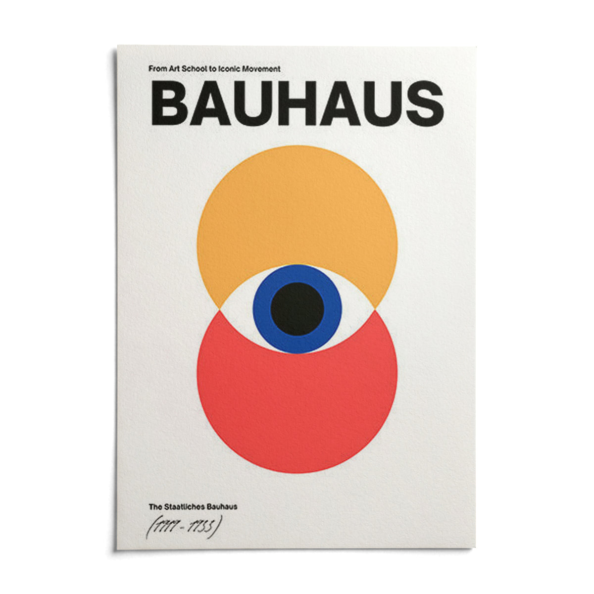 Bauhaus Style Poster, shown as an unframed paper print on a plain white background