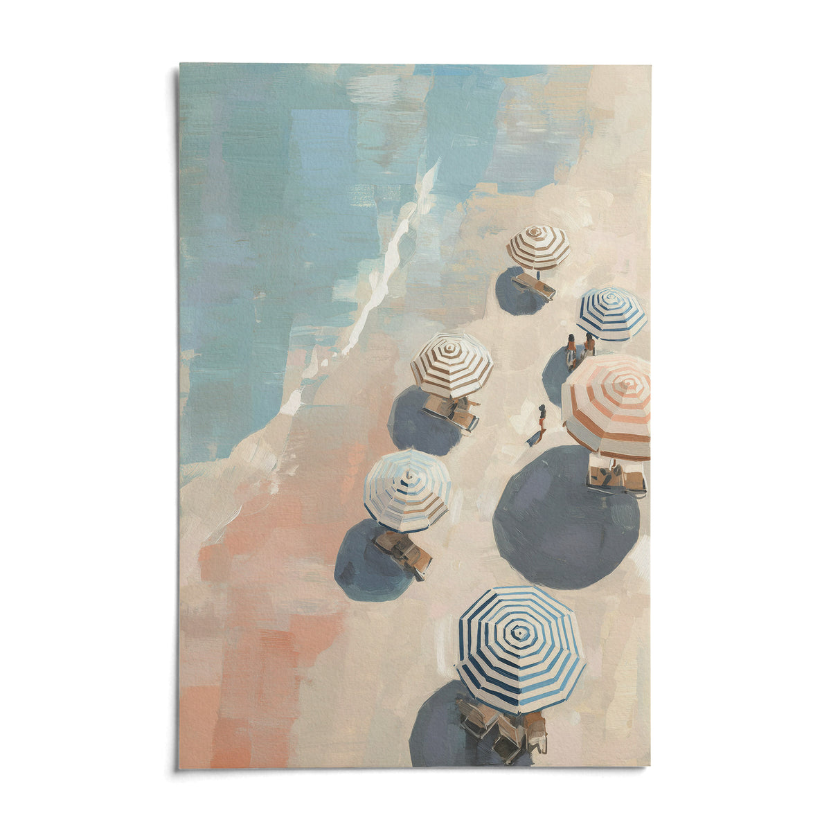 Beach Umbrella Print, shown as an unframed paper print on a plain white background