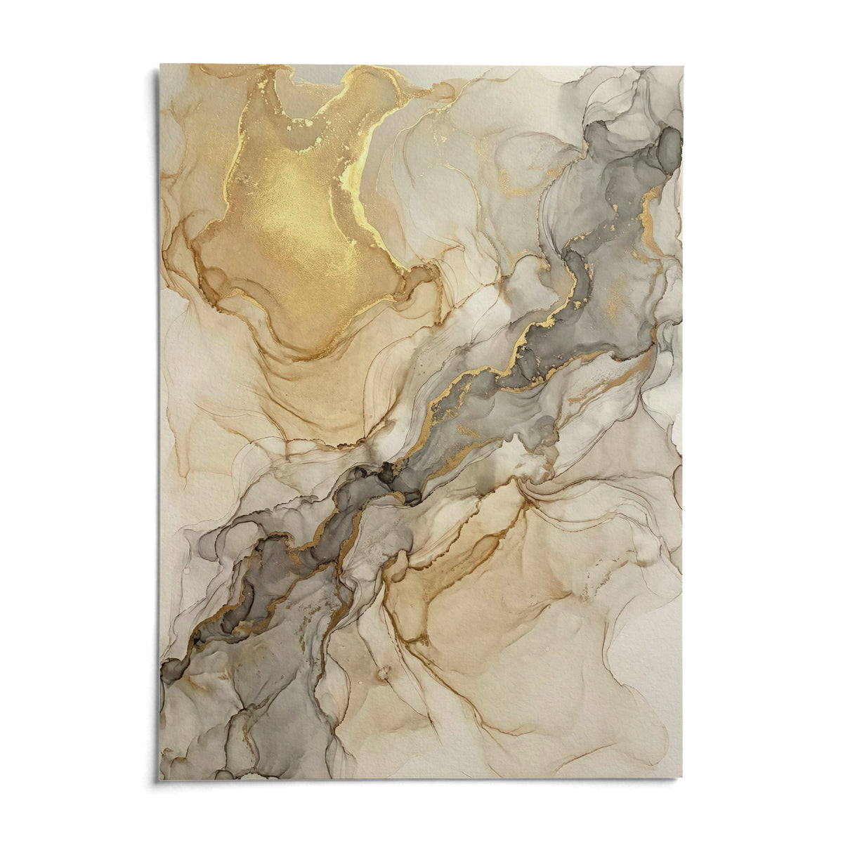 Beige Abstract Print, shown as an unframed paper print on a plain white background