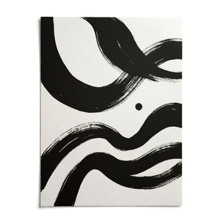 Black And White Paintings Abstract, shown as an unframed paper print on a plain white background