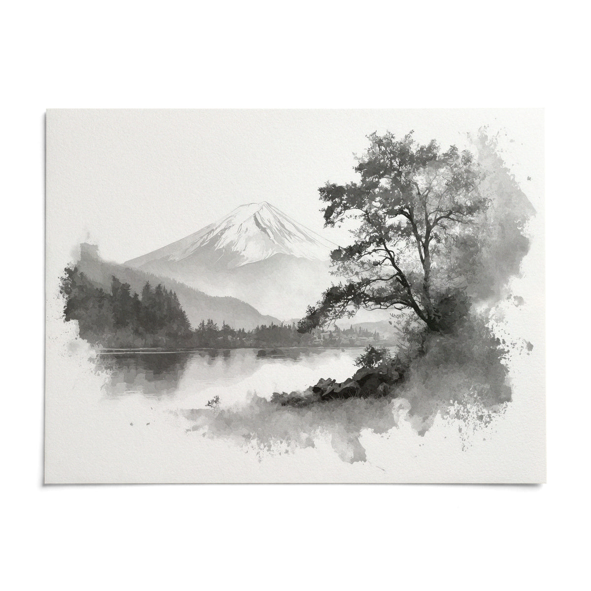 Black And White Print, shown as an unframed paper print on a plain white background