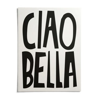 Black and White Typography Poster, shown as an unframed paper print on a plain white background
