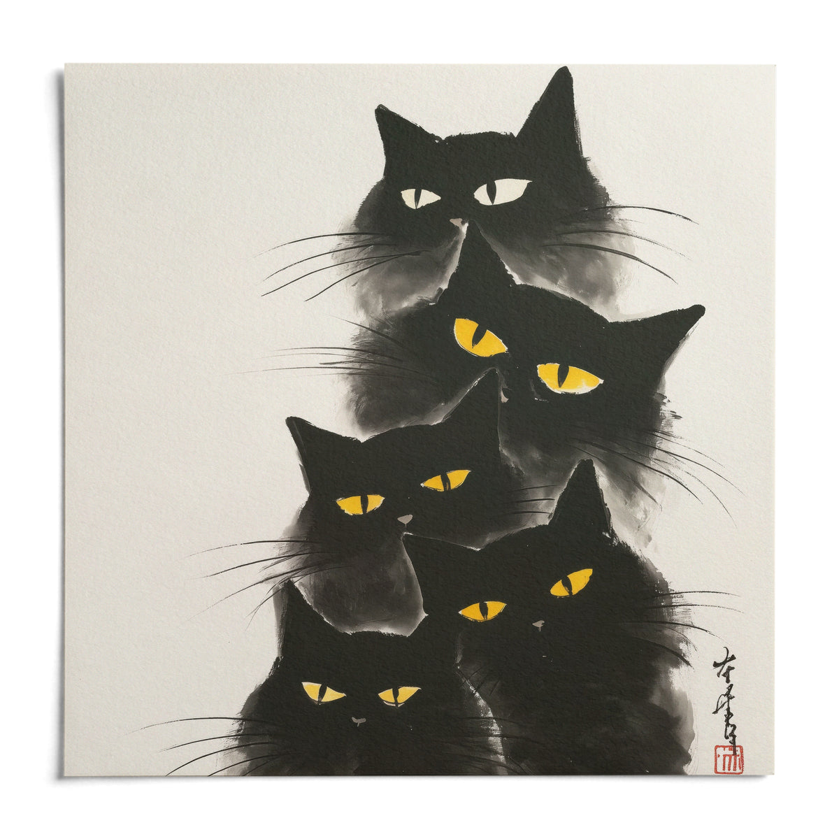 Black Cat Poster, shown as an unframed paper print on a plain white background