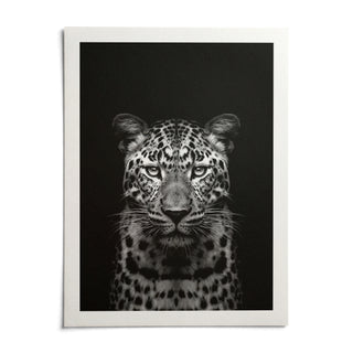 Black Leopard Art Print, shown as an unframed paper print on a plain white background