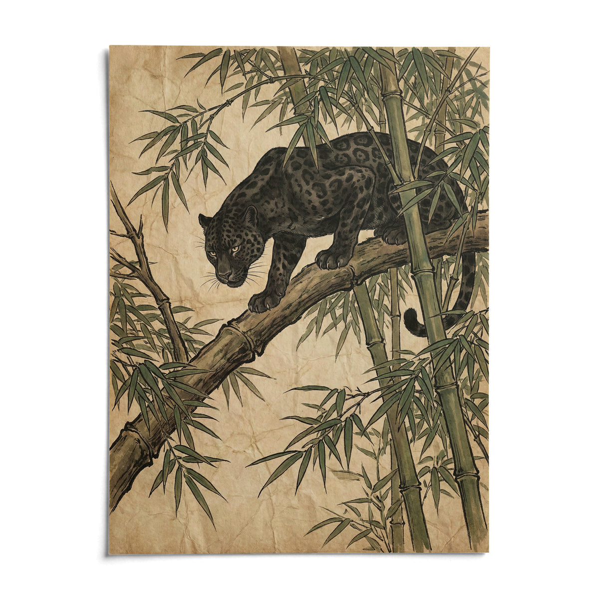 Black Panther Wall Art, shown as an unframed paper print on a plain white background