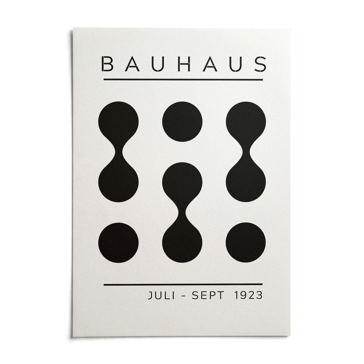 Black White Geometric Art, shown as an unframed paper print on a plain white background