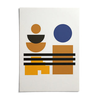 Blue and Brown Wall Art, shown as an unframed paper print on a plain white background