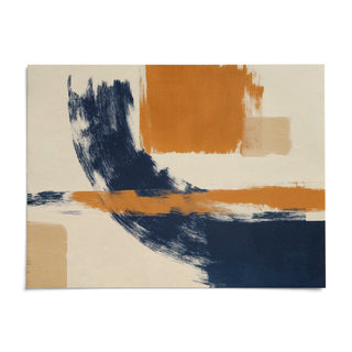 Blue And Orange Art, shown as an unframed paper print on a plain white background