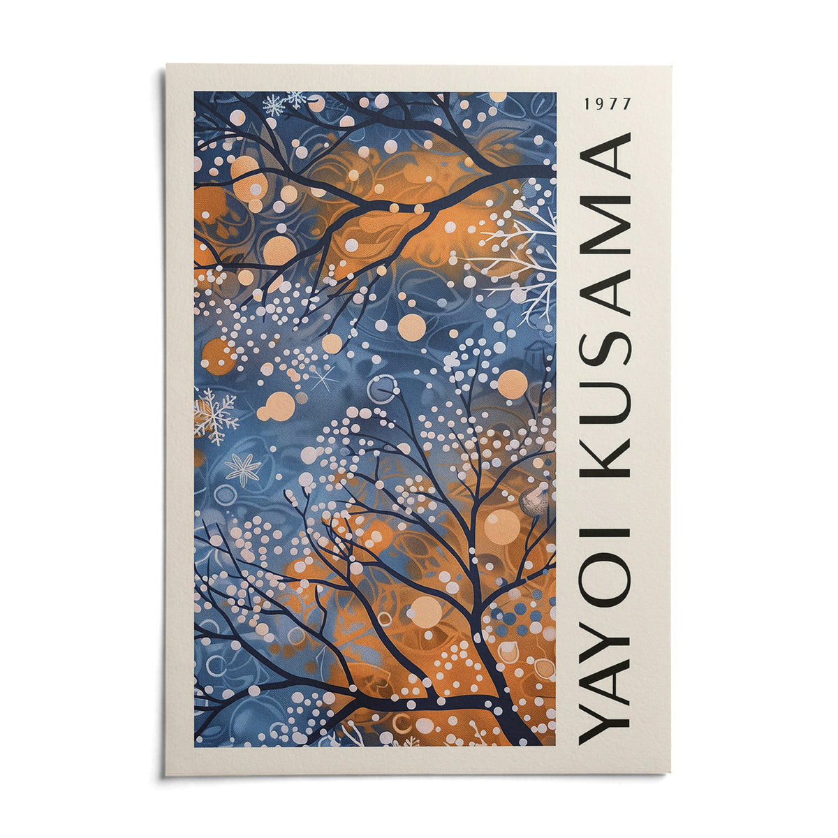 Blue Wall Art for Living Room, shown as an unframed paper print on a plain white background